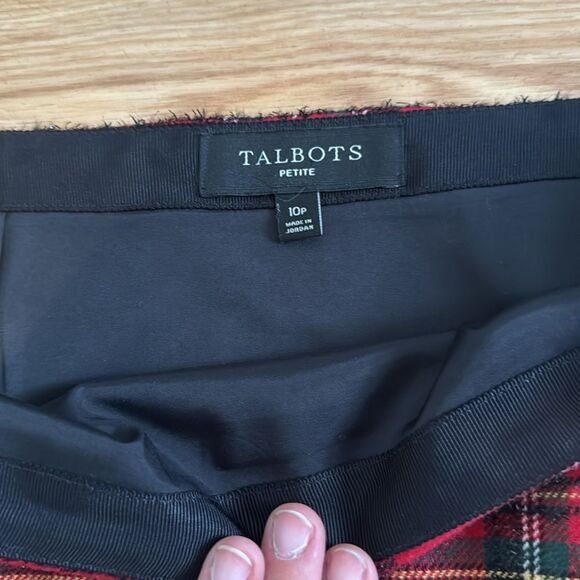 Talbots Women's PLAID SPARKLE A-LINE Mini SKIRT Sz 10 Petite Tartan Holiday - Picture 4 of 6